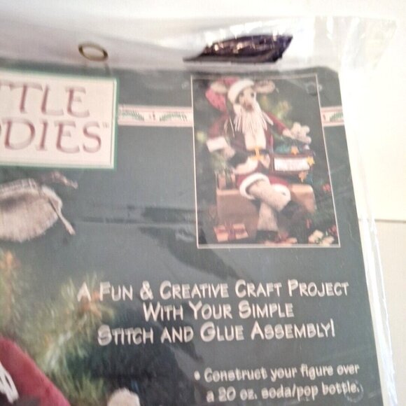 Dimensions Bottle Buddies Santa Deer Craft Kit 13" 1997 #62125 - Picture 4 of 7